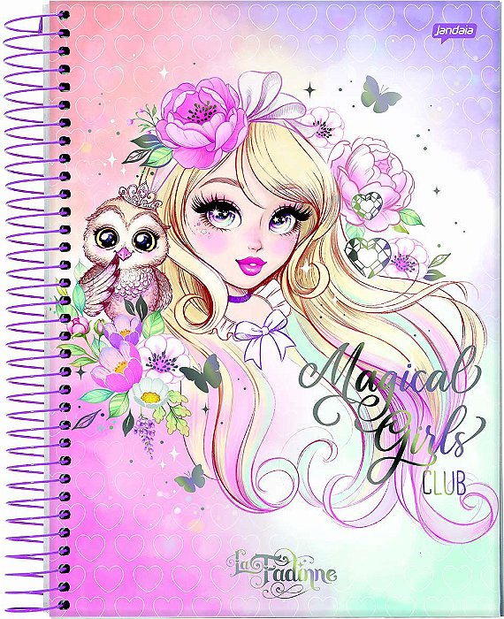 Caderno Espiral 1/4 Capa Dura Sortida Jandaia La Fadinne 14cm x 20cm Com 80 folhas R.69071 Unidade