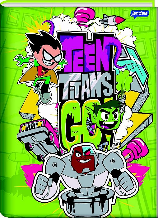 Caderno Brochura Universitário Capa Dura Sortida Jandaia Teen Titans 20cm x 27cm Com 80 folhas R.69268 Unidade