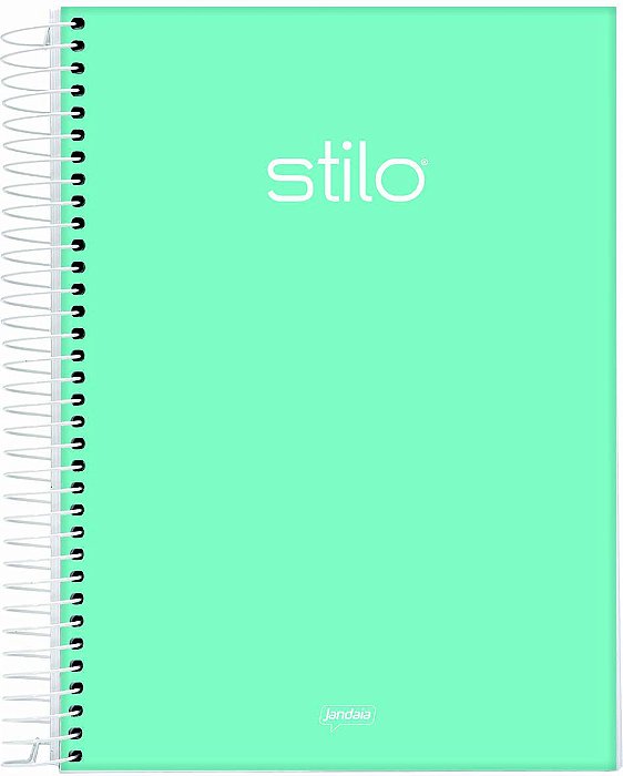 Caderno Espiral Universitário Capa Dura Jandaia Stilo Verde Pastel 20cm x 27cm 1 matéria R.68852 Unidade