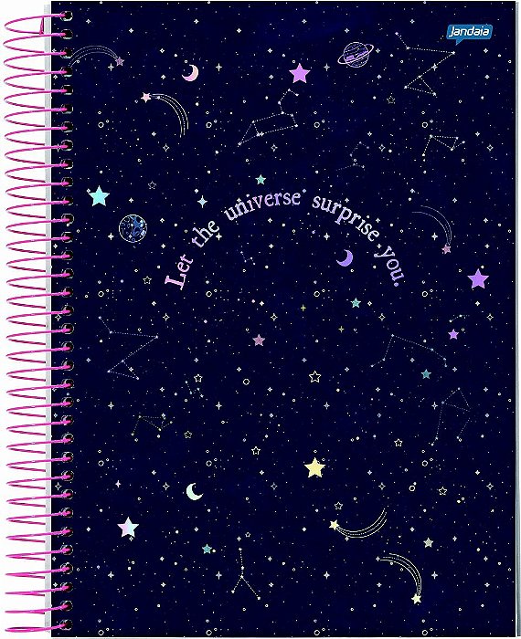 Caderno Espiral Universitário 10 Matérias Jandaia Mystic Capa Dura Sortida 20cm x 27cm R.69021 Com 160 Folhas