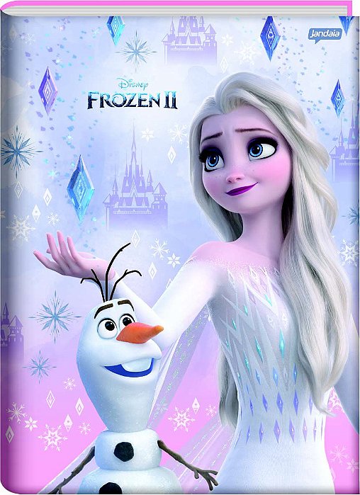 Caderno Brochura Universitário Capa Dura Sortida Jandaia Frozen 20cm x 27cm Com 80 folhas R.69201 Unidade