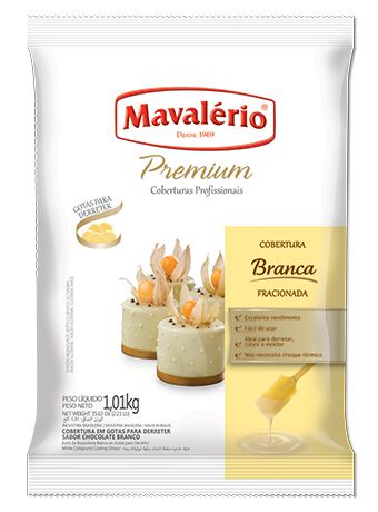 Cobertura Chocolate em Gotas Premium Mavalério Chocolate Branco 1,01Kg R.04430 Unidade