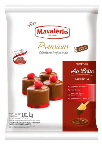 Cobertura Em Gotas Premium Mavalério Chocolate Ao Leite 1,01Kg R.04431 Unidade
