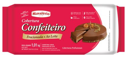 Cobertura Em Barra Confeiteiro Fracionada Mavalério Chocolate Ao Leite 1,01Kg R.09275 Unidade