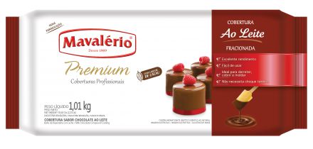 Cobertura em Barra Premium Fracionada Mavalério Chocolate Ao Leite 1,01Kg R.09232 Unidade