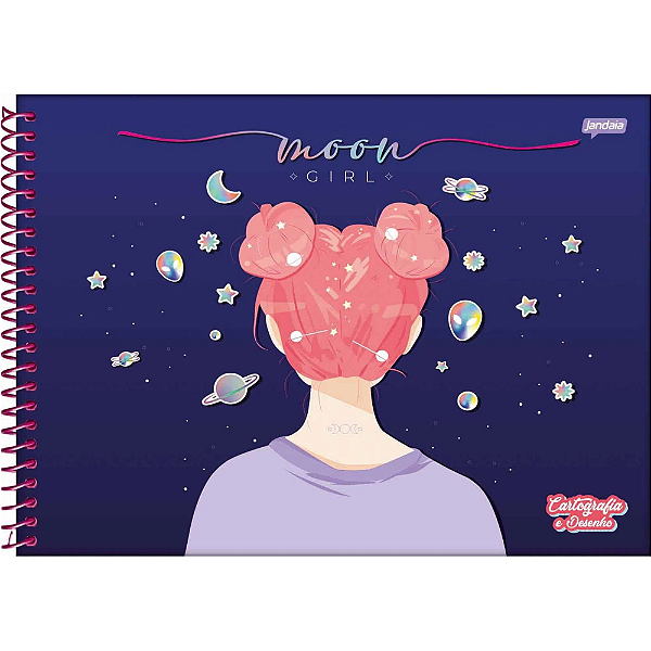 Caderno de Desenho ( Cartografia) Espiral Capa Dura Sortida Jandaia It Girl 20cmx27cm Com 96 Folhas R.63799 Unidade