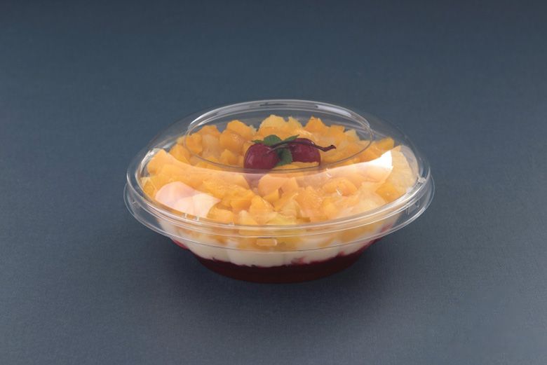 Embalagem Redonda Transparente Com Tampa Ideal para Doces Sobremesas Saladas de Frutas Galvano G684 750ml Unidade