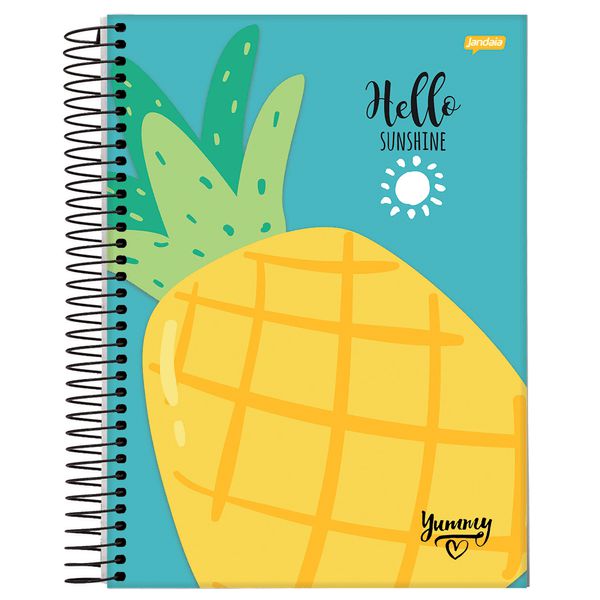 Caderno Espiral Universitário Capa Dura Sortida Jandaia Yummy 20cm x 27cm 10 Matérias 200 Folhas R.65309 Unidade