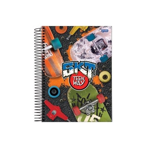 Caderno Espiral Universitário Capa Dura Sortida Jandaia Teen Way 20cm x 27cm 15 Matérias 300 Folhas R.59361 Unidade