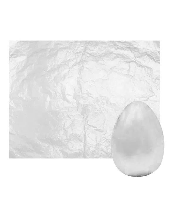 Folha de Papel Chumbo para Embalar Chocolates e Ovos de Páscoa Cromus Cor Prata 43cm x 59cm Unidade