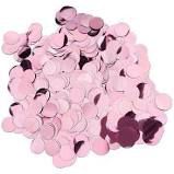 Confete Metalizado Para Decoração de Balões e Bubbles Transparentes Formato Circulos Cor Rosa Claro Pacote Com 15 Gramas