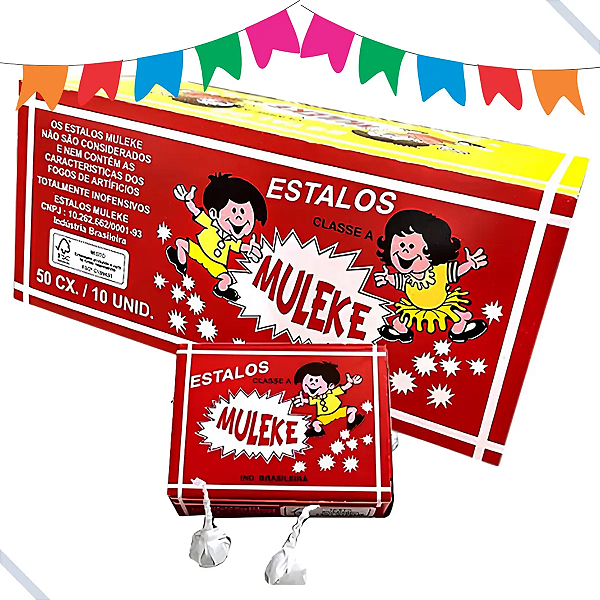 Estalos Biribinha Muleke Festa Junina E Arraiá Atacado Caixa Com 50 - 10 Estalinhos Em Cada Caixa