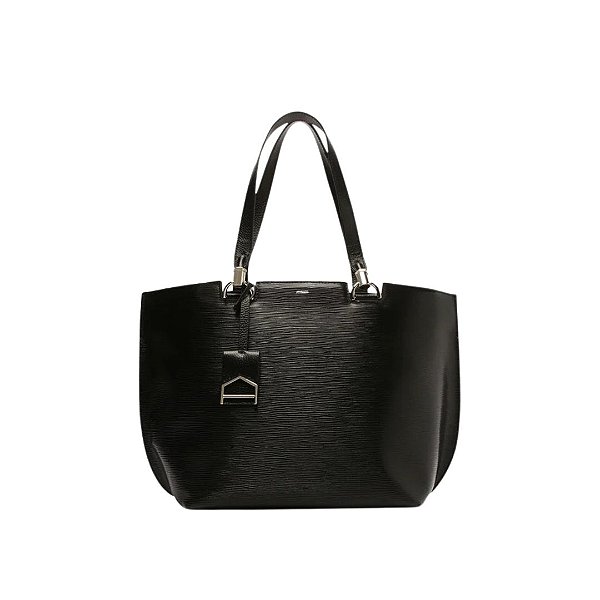 Bolsa shopping grande de couro preta • AREZZO
