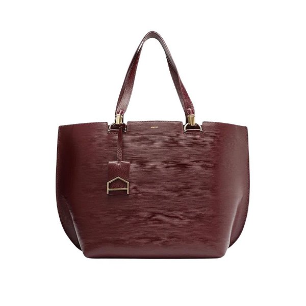 Bolsa Shopping Vermelha Arezzo Couro Abraccio Grande • AREZZO