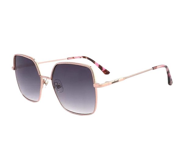 Óculos Solar Rosé Brilho Lente Cinza Degradê • COLCCI