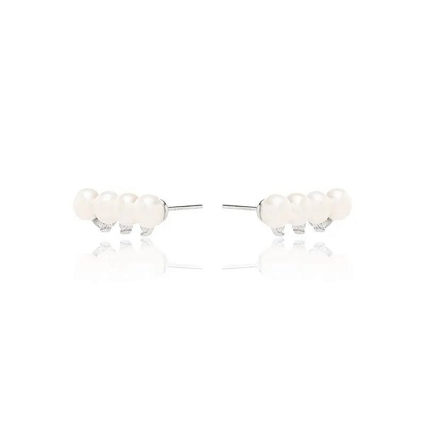 Brinco ear cuff pérola de água doce prata 925 • SANTA PRATA