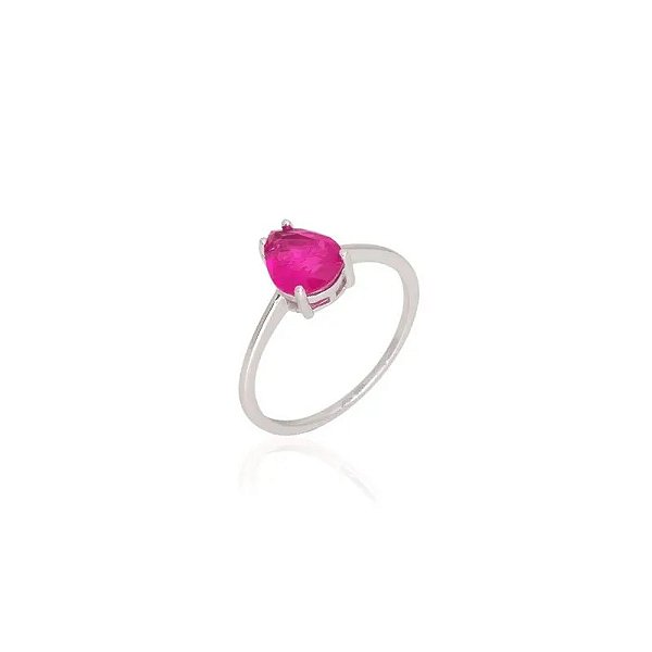 Anel gota fusion turmalina rosa prata 925 • SANTA PRATA