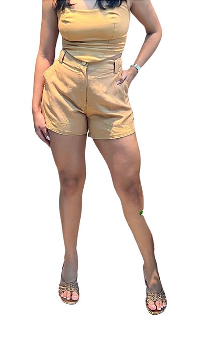 Short linho marrom • OPEN