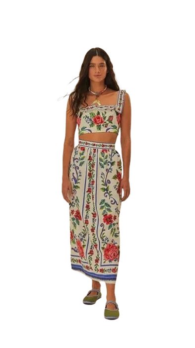 Saia Estampada Flor Realeza • FARM