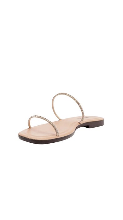 Sandalia Bege Tiras Finas Glam • ANACAPRI