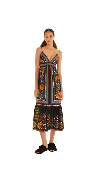 Vestido Cropped Lenço Estampado Latina • Farm