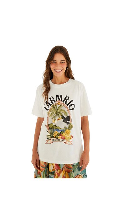 T-Shirt Media Latino América • Farm Branco