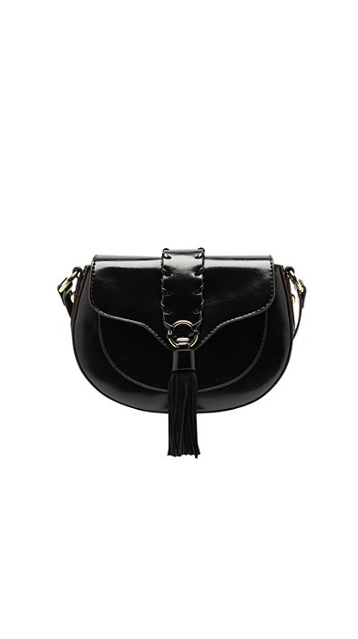 Bolsa Tiracolo Preta Média Barbicacho • Arezzo Preto