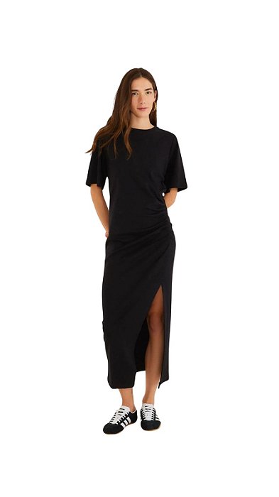 Vestido Cropped Recorte Cintura • Farm Preto