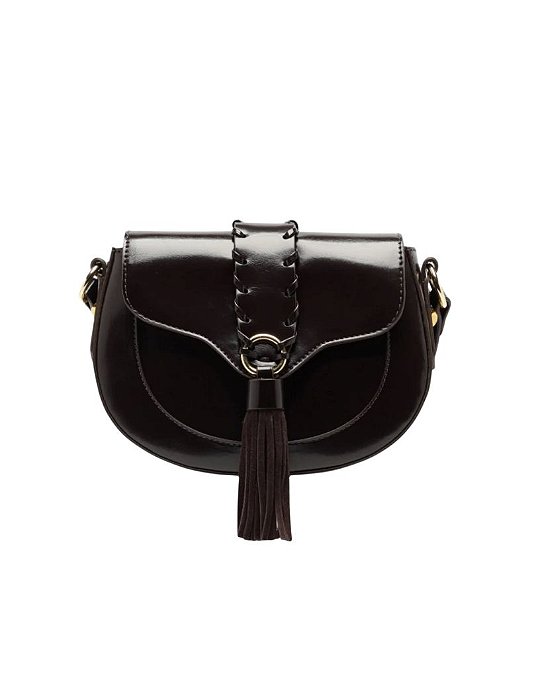 Bolsa Tiracolo Marrom Média Barbicacho • Arezzo Cafe
