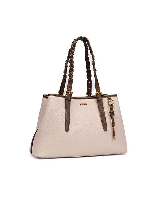 Bolsa Grande Floater Bege Claro Alça Ombro • Santalolla Off White