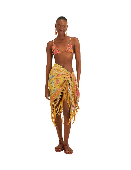 Saída De Praia Estampado Amalfi • Farm Dourado