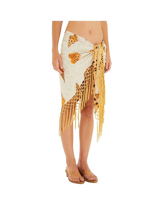 Saída De Praia Estampada Concha Pintada • Farm Marrom