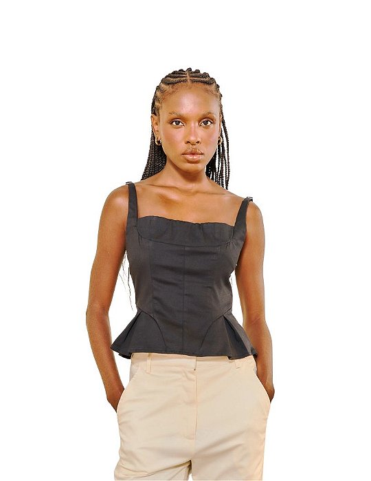 Blusa Feminina Slim • Open Preto