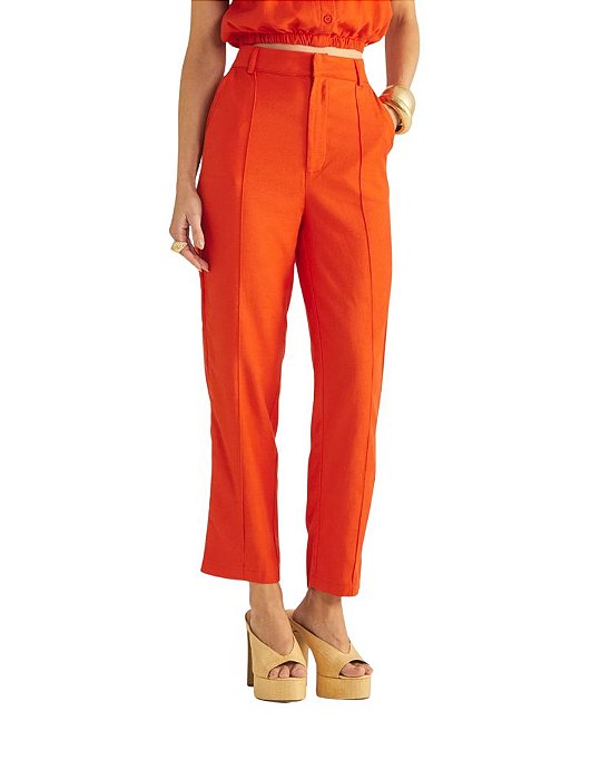 Calça Feminina Alfaiataria Linho • Sommer Vermelho
