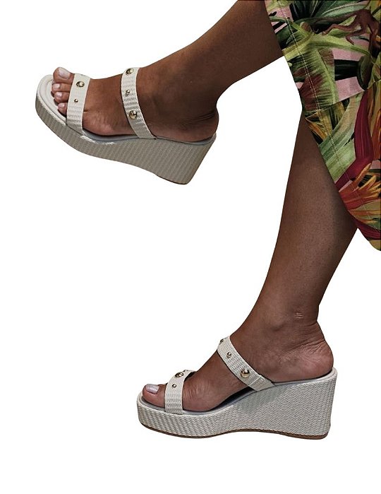 Sandalia Anabela Off • Improviso Off White