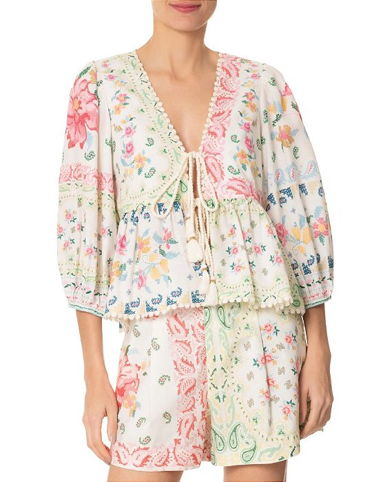 Bata Amarrão Borda Bandana Off White • FARM