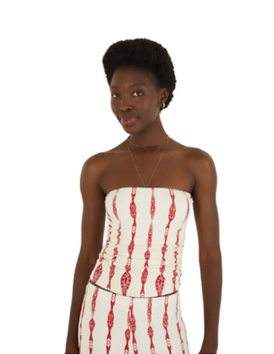 Blusa Sem Alça Peixe Correnteza • Sommer Branco