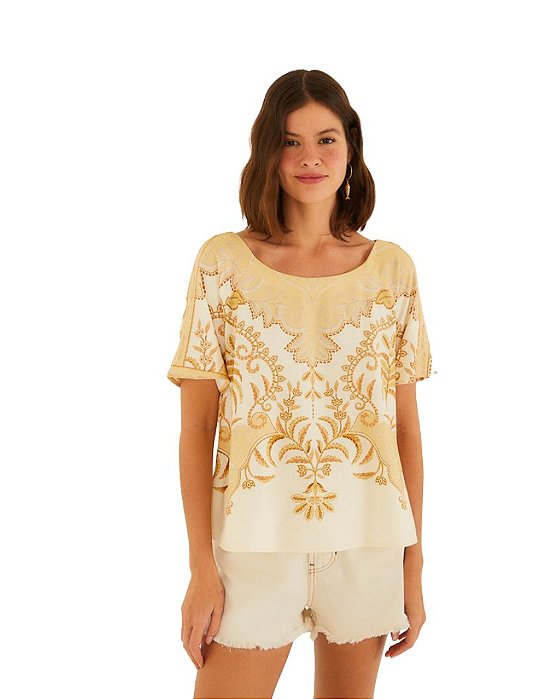 T-Shirt Paisagem Tropical • Farm Bege