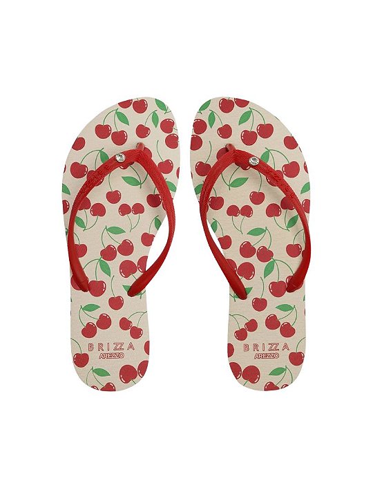 Sandalia De Dedo Vermelho Essential Cereja • Arezzo Creme