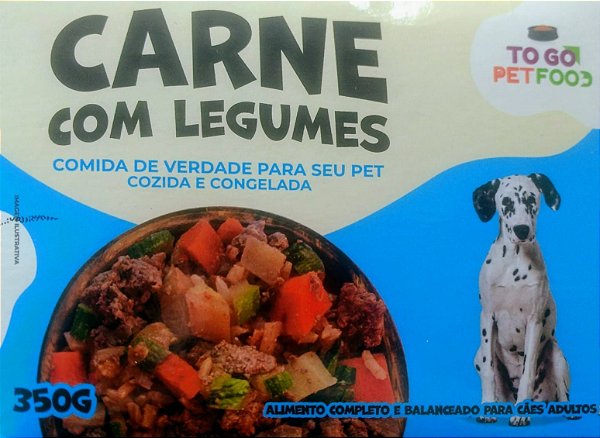 CARNE COM LEGUMES  - Comida de verdade para seu PET cozida e congelada - 350g
