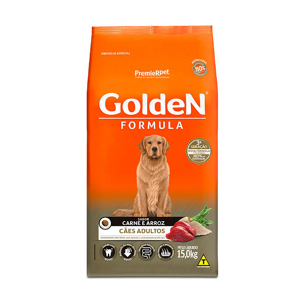 Ração Golden Fórmula Cães Adultos Carne 15Kg