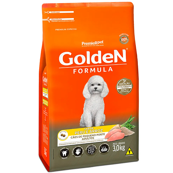 Ração Golden Fórmula Cães Adultos Peru 3Kg