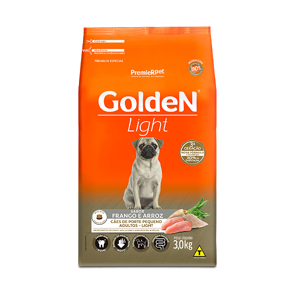 Ração Golden Fórmula Light Mini Bits Cães 3Kg