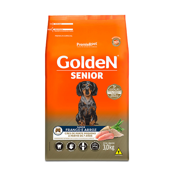 Ração Golden Fórmula Cães Sênior Mini Bits 3Kg