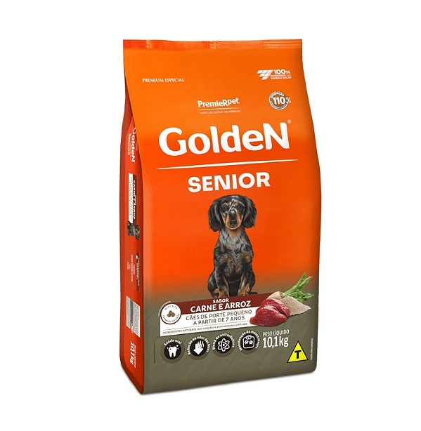 Ração Golden Fórmula Cães Sênior Mini Bits Carne 1Kg