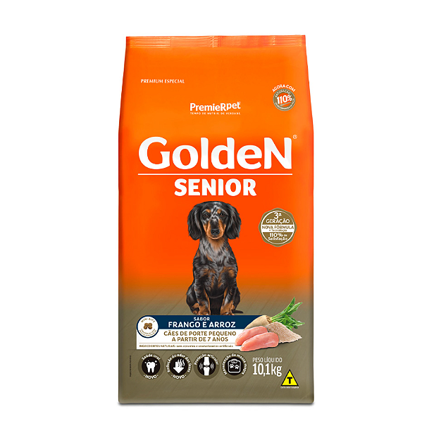 Ração Golden Fórmula Cães Sênior Mini Bits Frango 10,1Kg