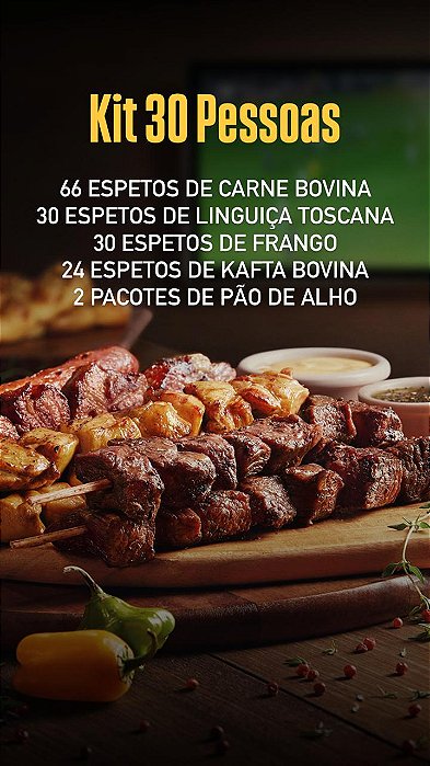 Kit de Espetos para 30 Pessoas