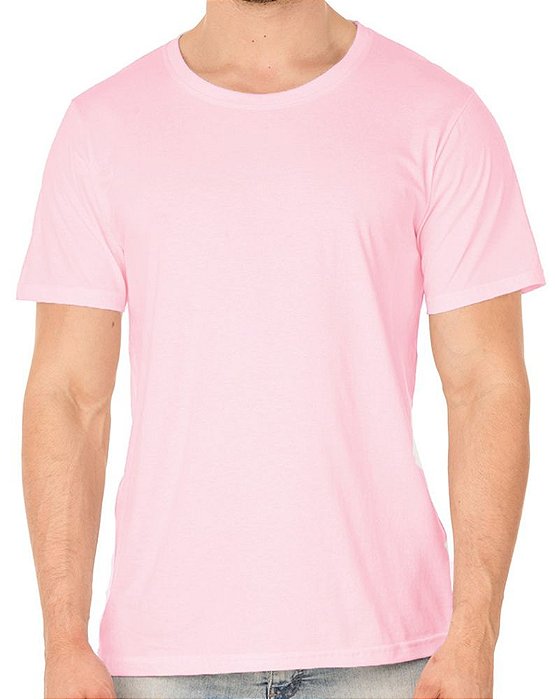 Camiseta Algodão Premium Masculina Rosa Claro