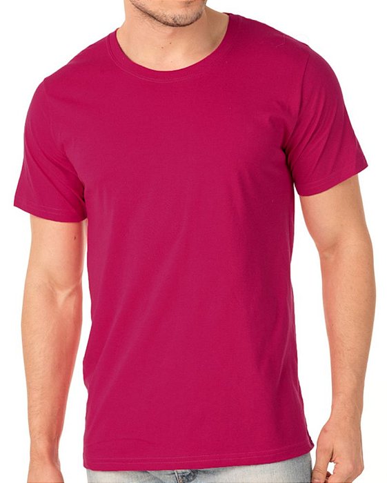 Camiseta Algodão Premium Masculina Rosa Pink
