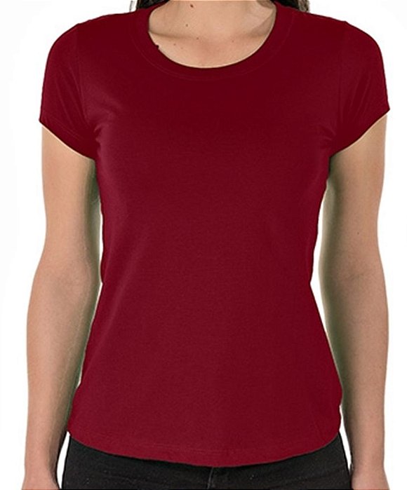 Camiseta Algodão Premium Feminina Bordô